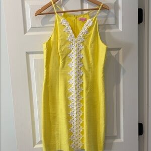 Lilly Pulitzer Yellow Mini Dress with White Floral Detail